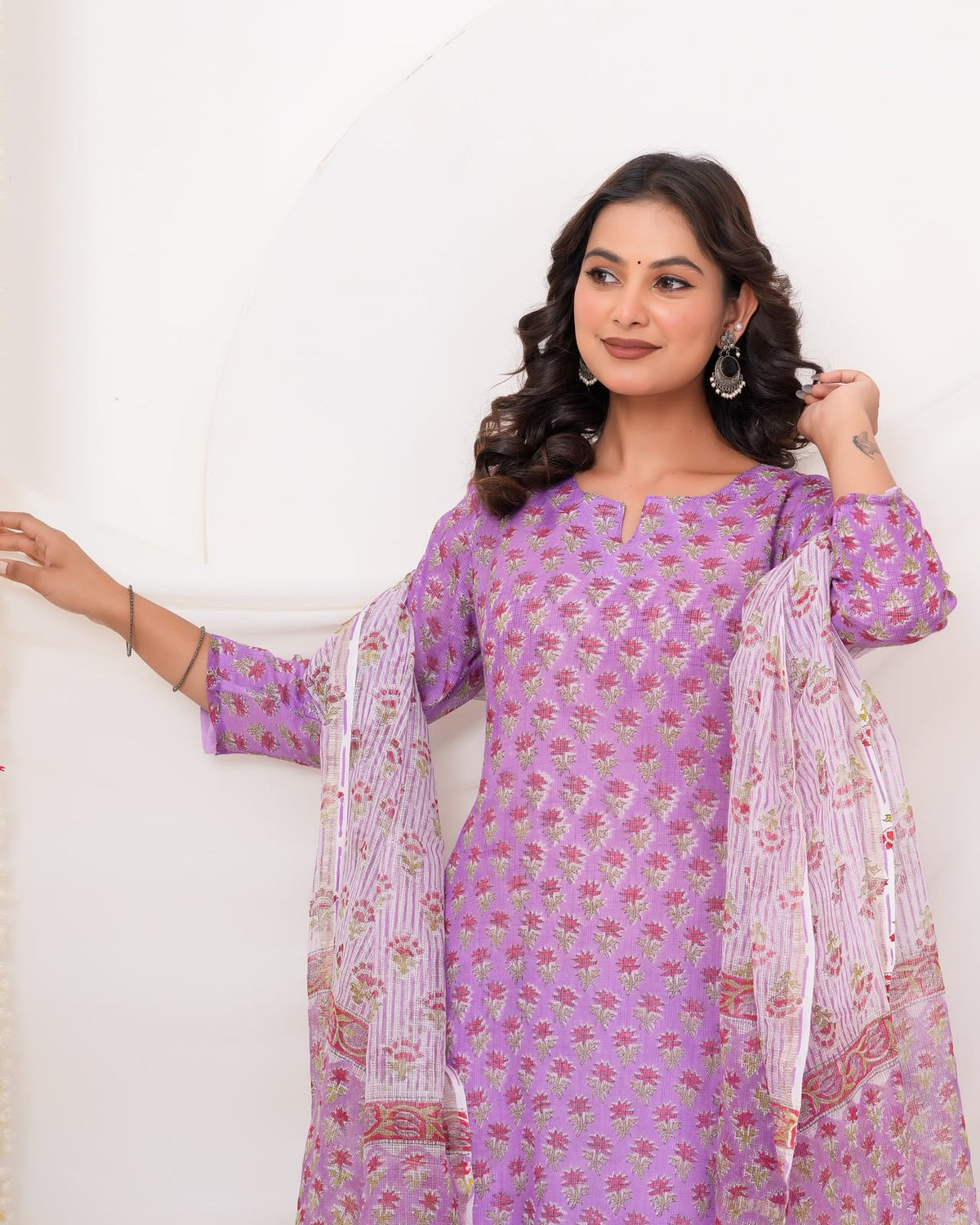 Purple Buds Kota Doriya Suit