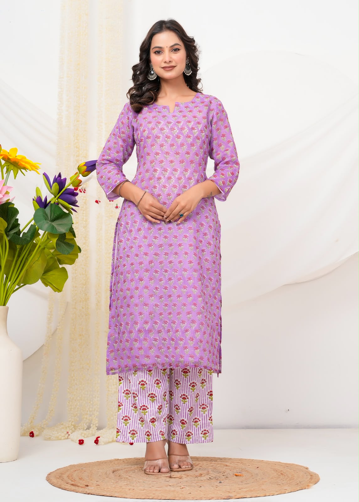 Purple Buds Kota Doriya Suit