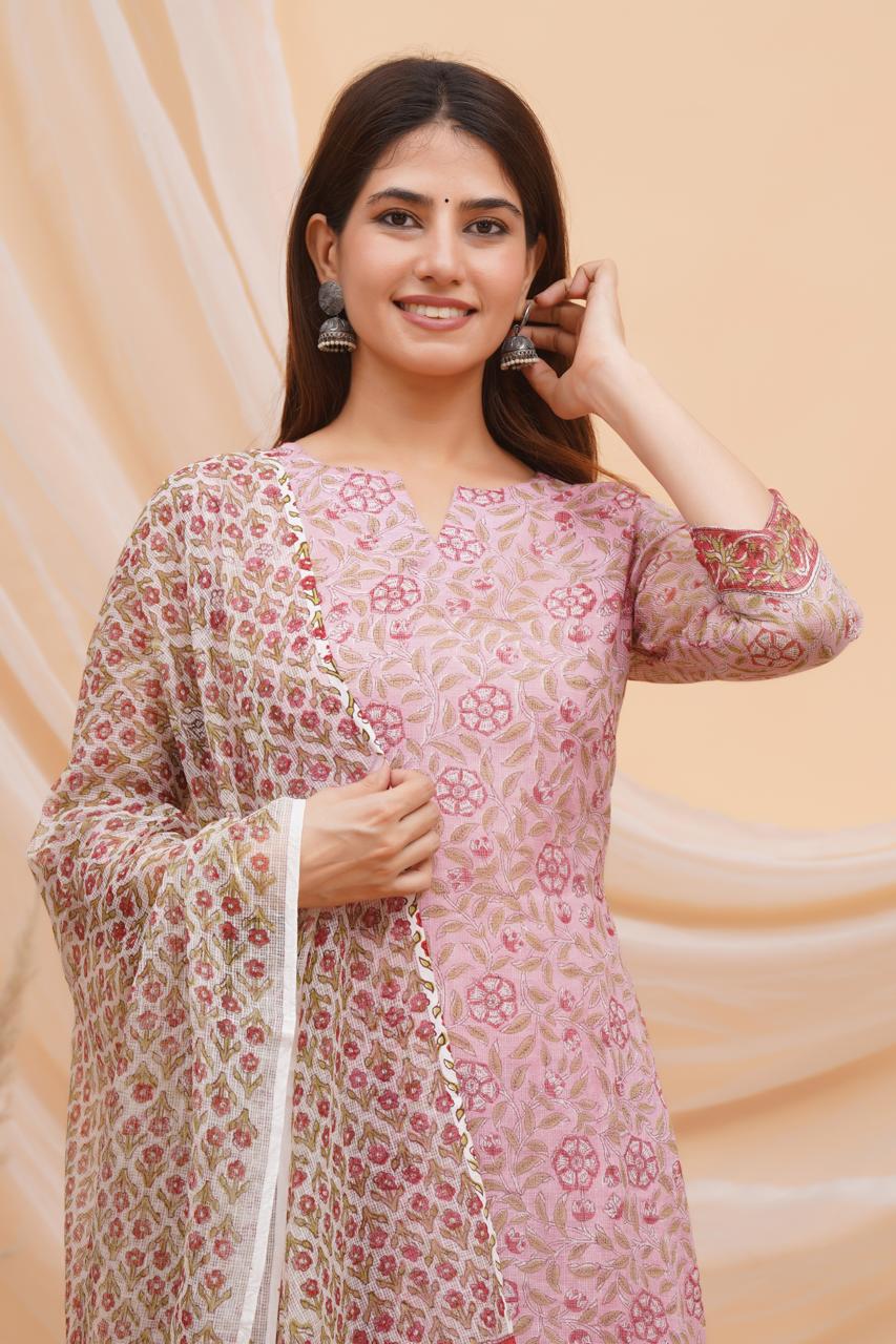 Gulabi Gulzar Kota Doriya Suit
