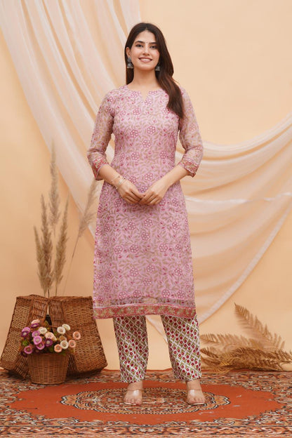 Gulabi Gulzar Kota Doriya Suit