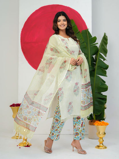 White Boota Kota Doriya Suit