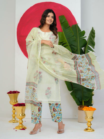 White Boota Kota Doriya Suit