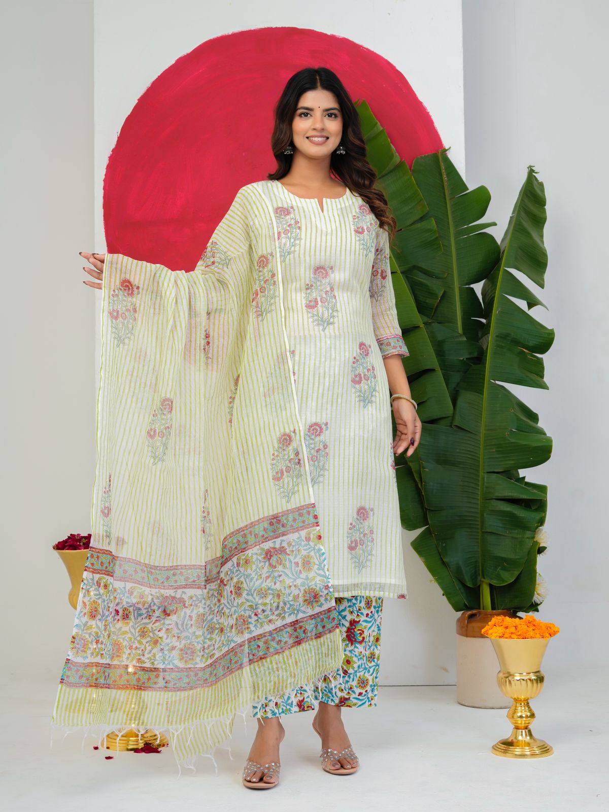 White Boota Kota Doriya Suit