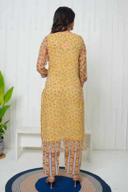 Yellow Basanti Kota Doriya Suit