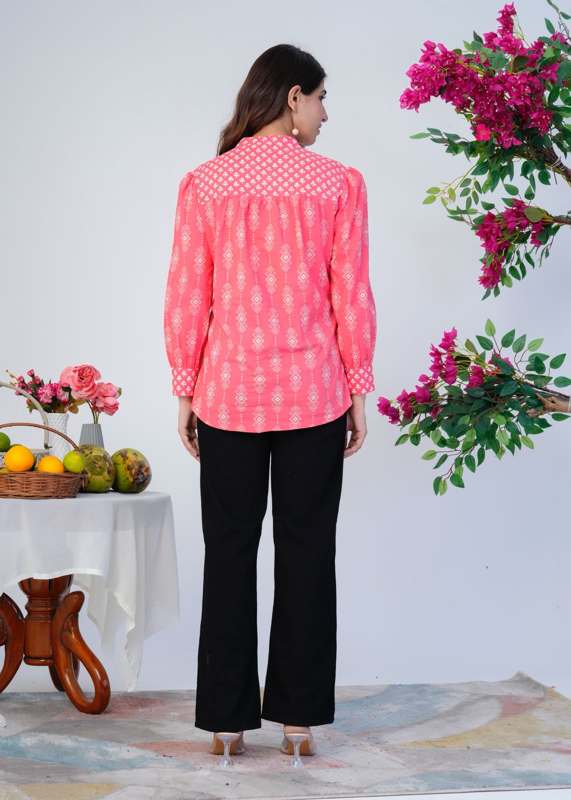 Peach Pink Cotton Fusion Shirt
