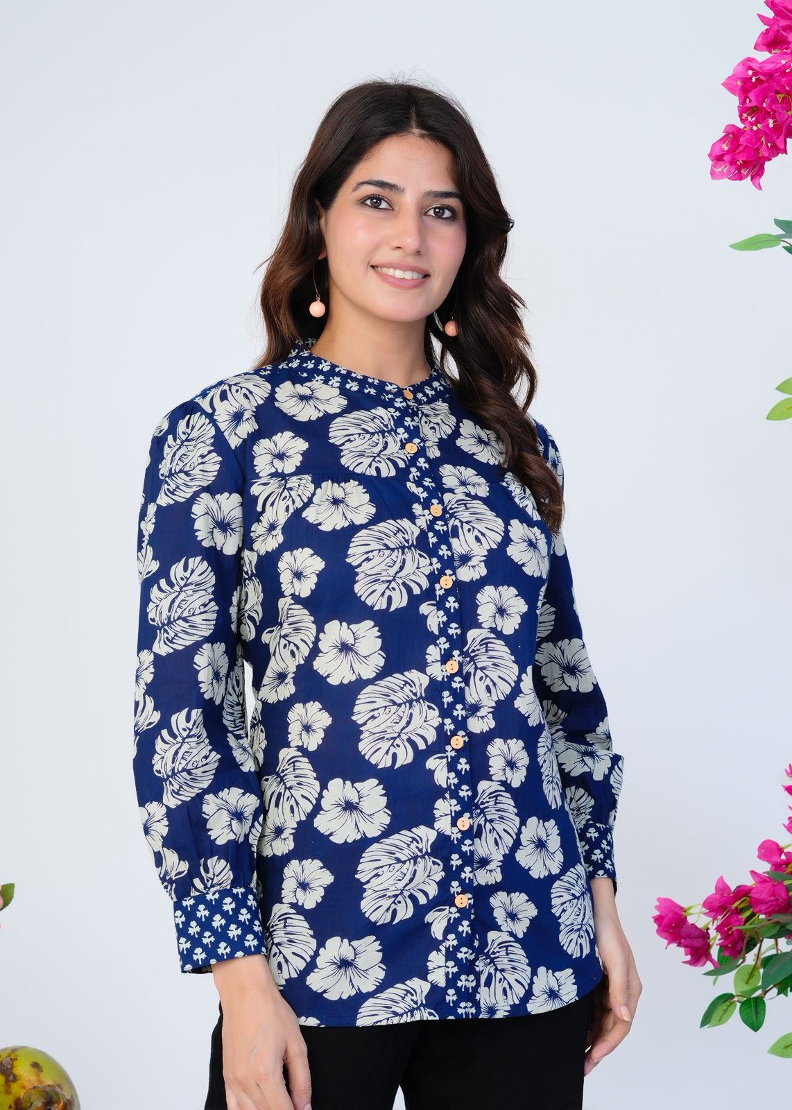 Indigo Autumn Cotton Fusion Shirt