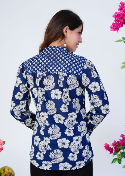Indigo Autumn Cotton Fusion Shirt