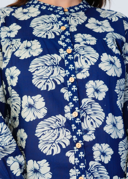 Indigo Autumn Cotton Fusion Shirt