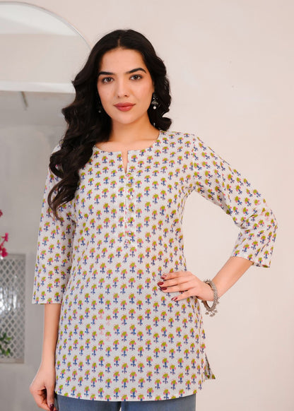 White Craft Buds Cotton Top