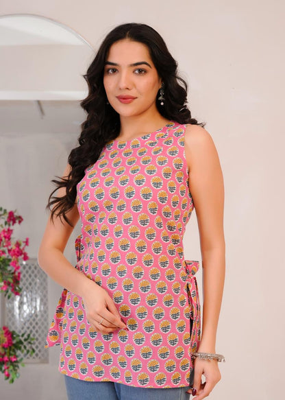 Soft Pink Hues Cotton Top