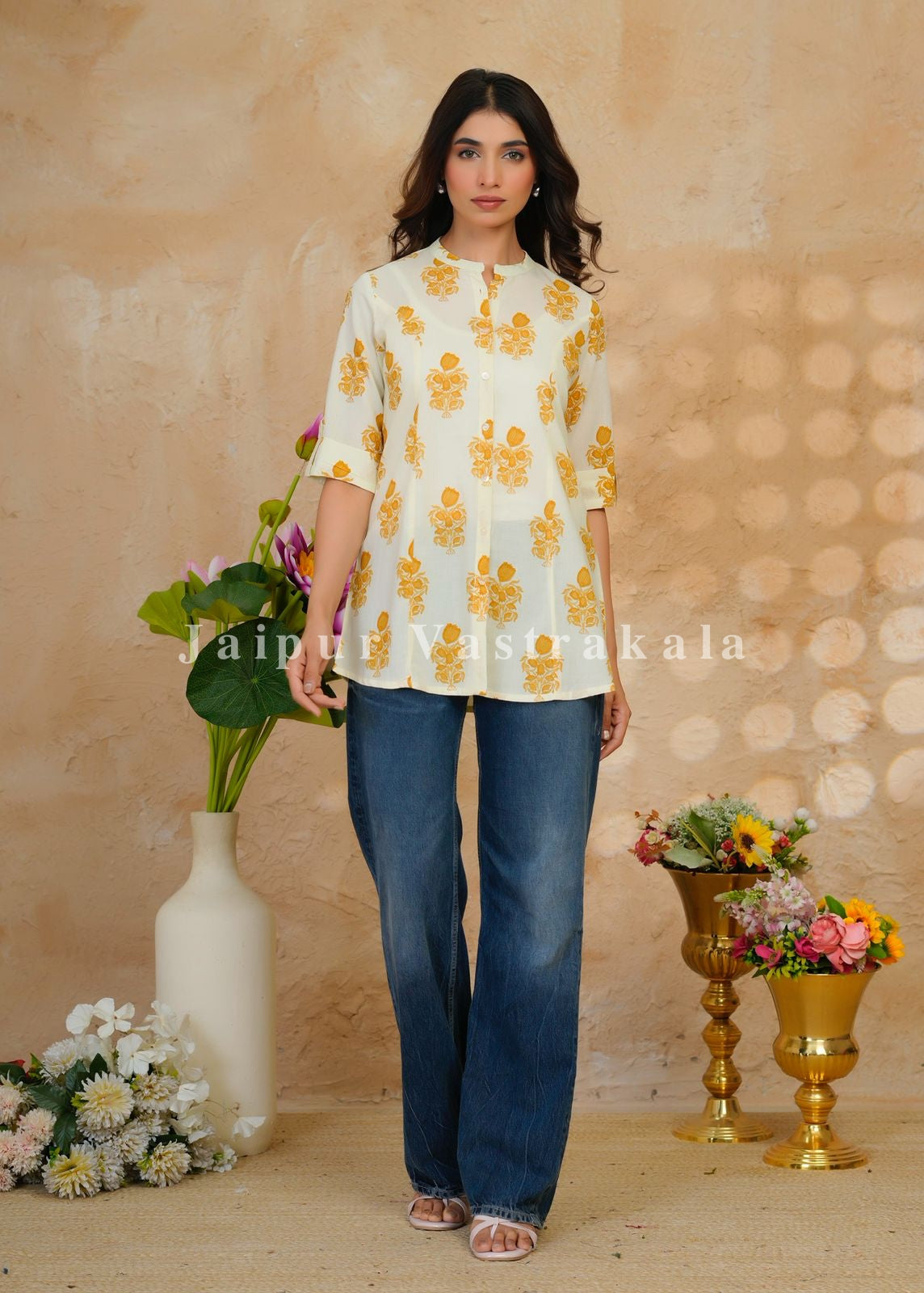 Yellow Boota Cotton Top