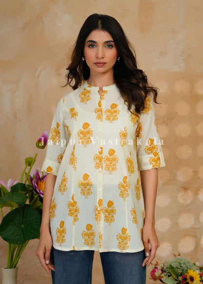 Yellow Boota Cotton Top