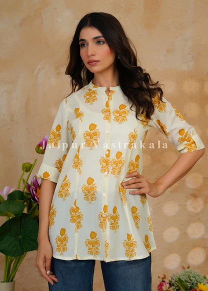 Yellow Boota Cotton Top
