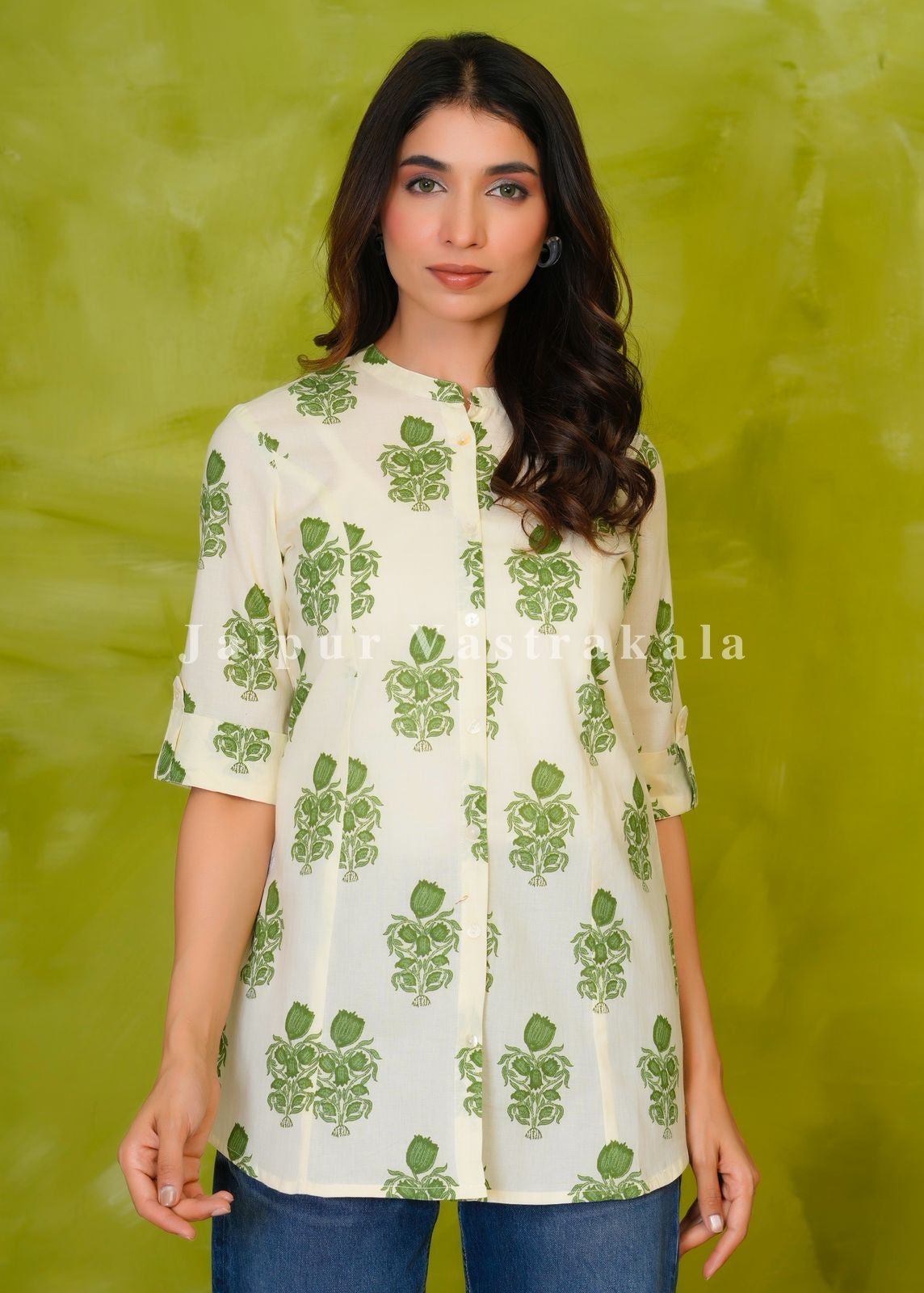 Green Boota Cotton Top