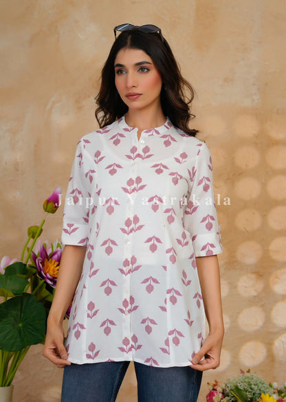 Mauve Buds Cotton Top