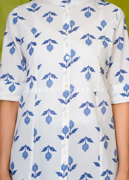 Blue Buds Cotton Top