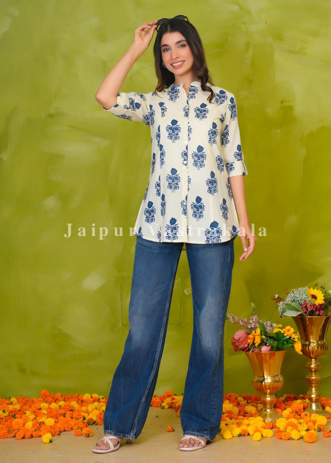 Blue Boota Cotton Top