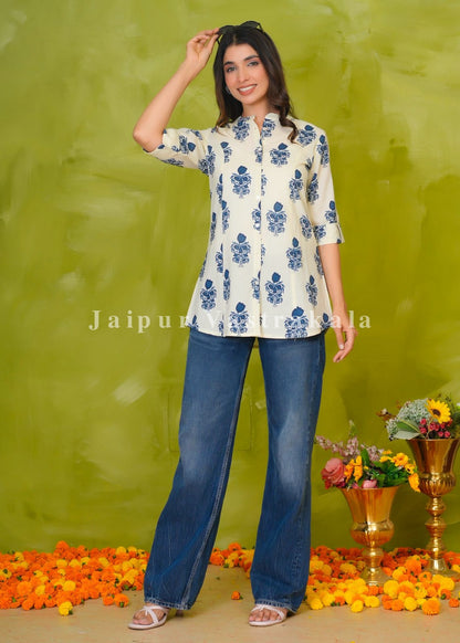 Blue Boota Cotton Top