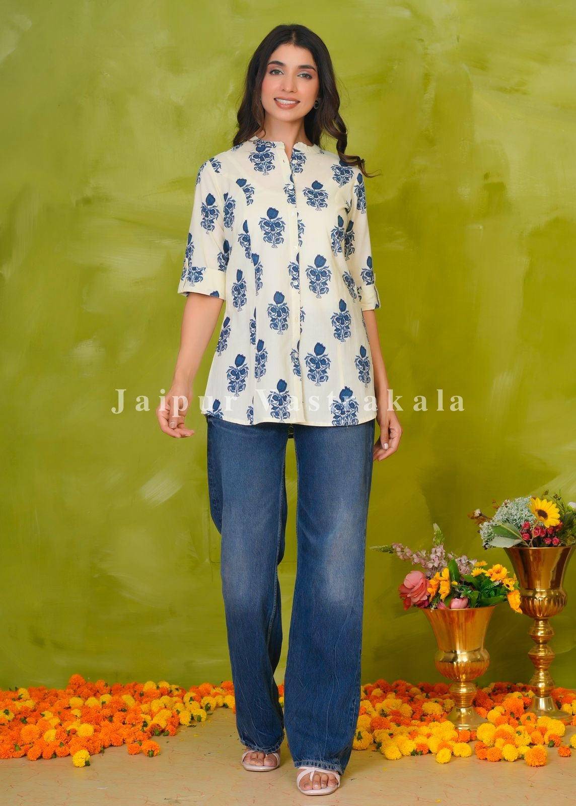 Blue Boota Cotton Top