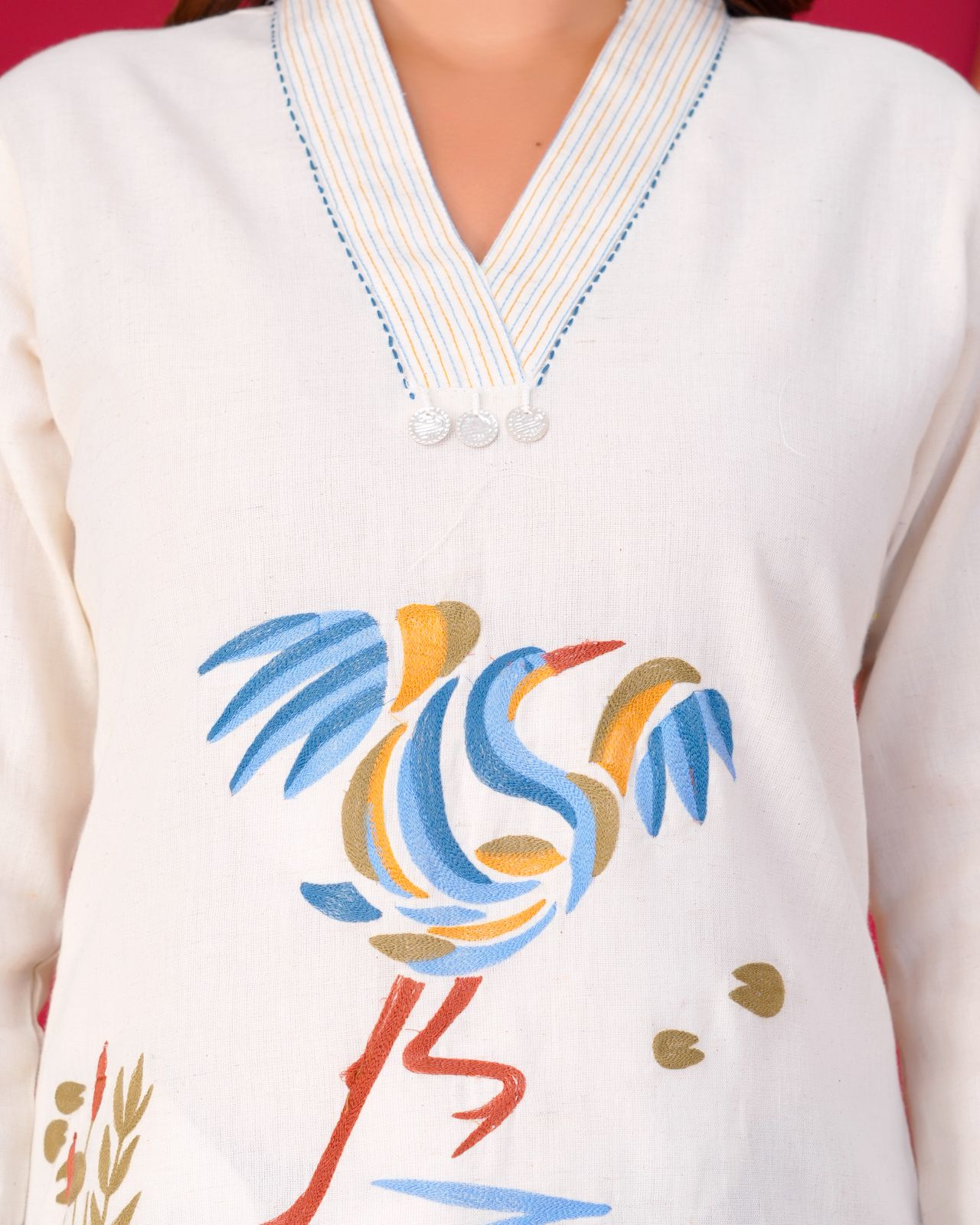 Cotton Linen Embroidery Top