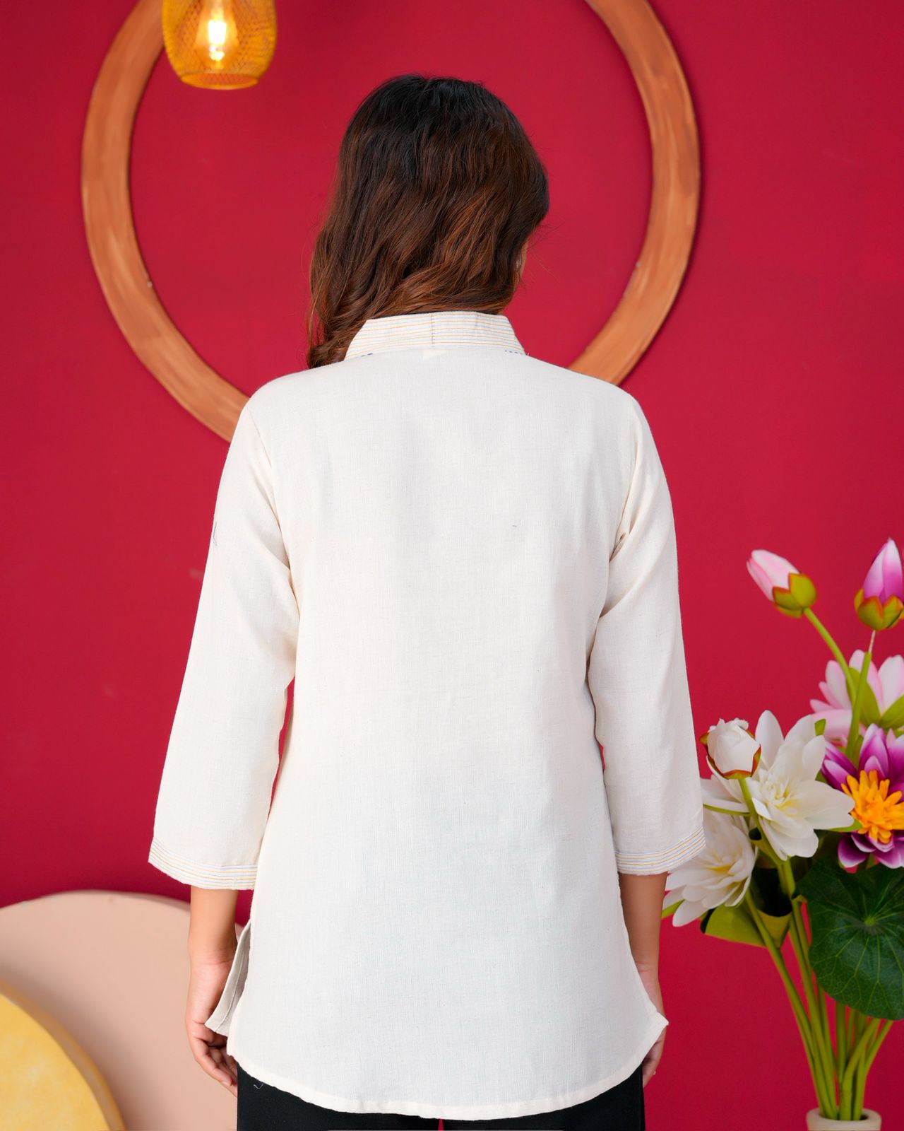 Cotton Linen Embroidery Top