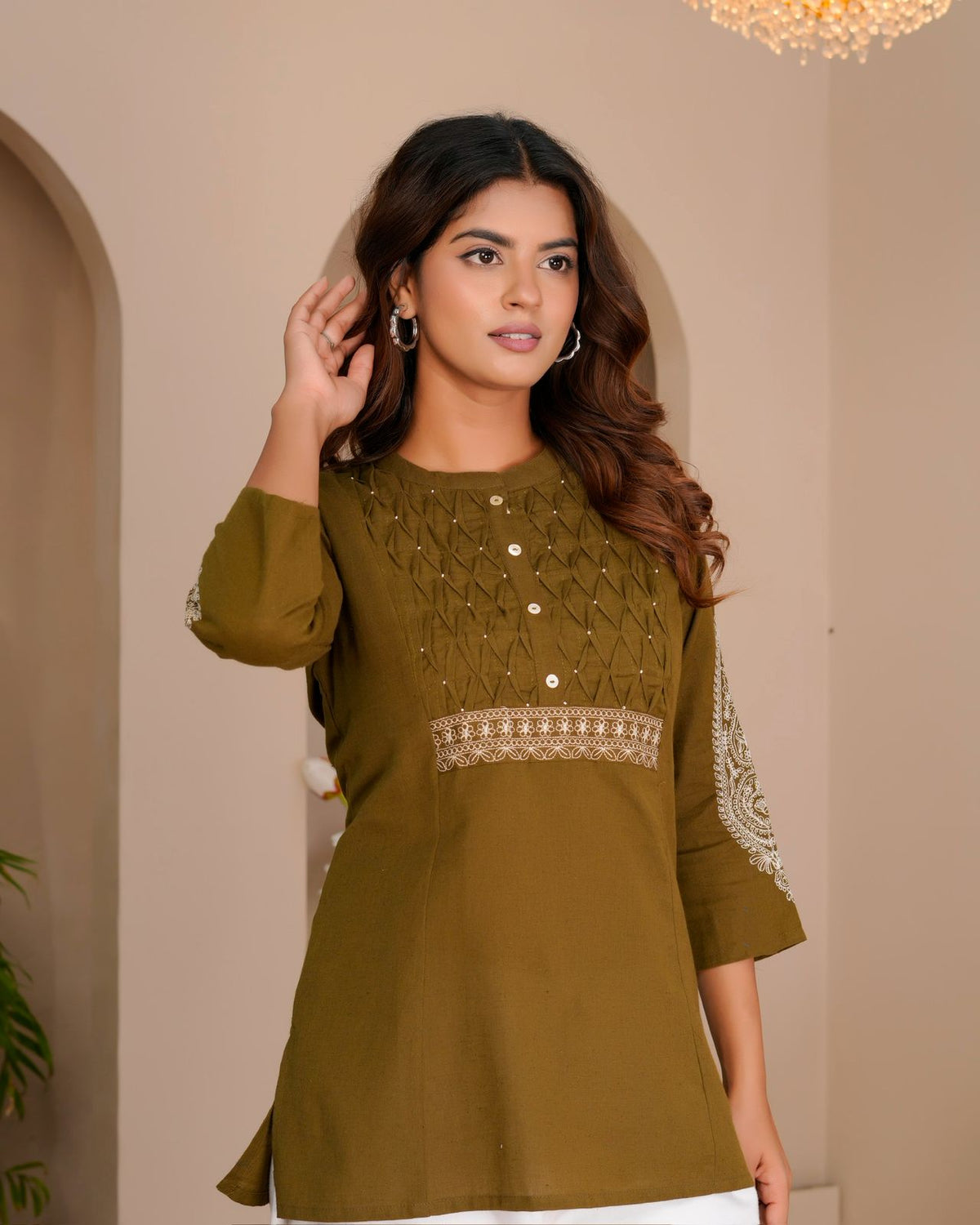 Cotton Linen Embroidery Top