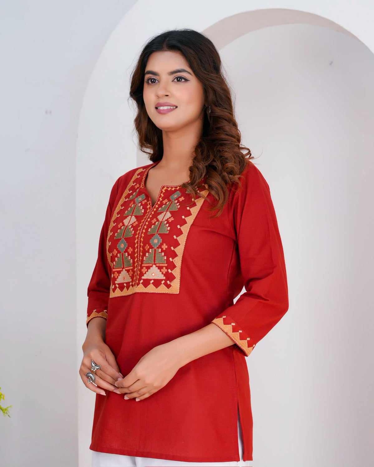 Cotton Linen Embroidery Top