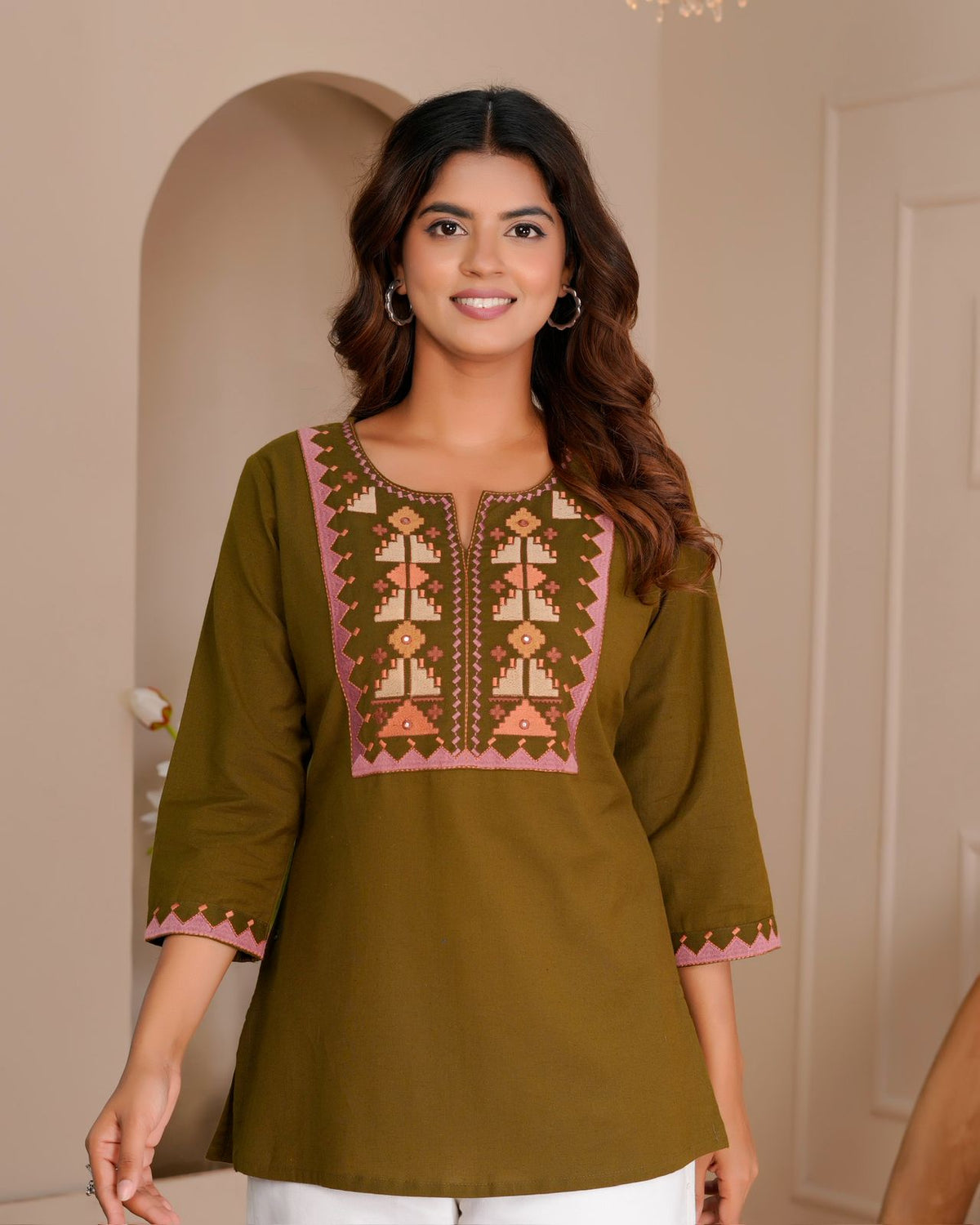 Cotton Linen Embroidery Top