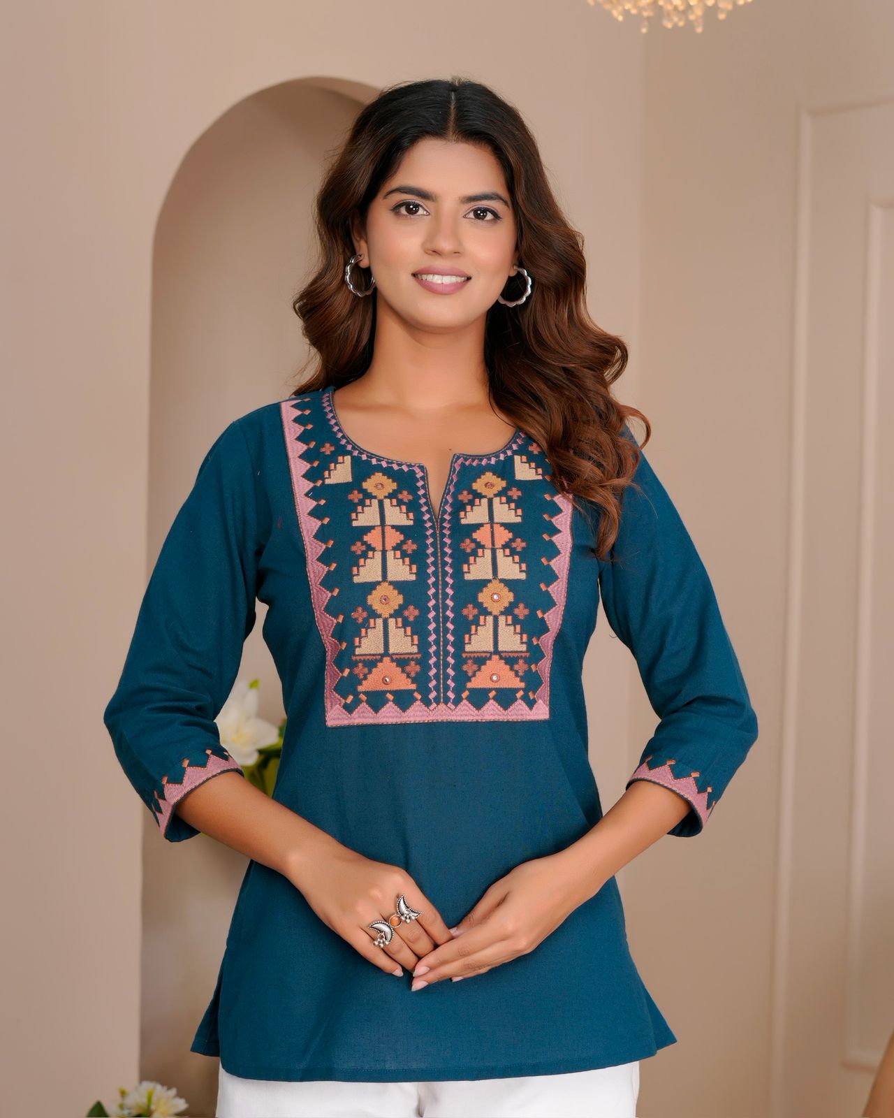 Cotton Linen Embroidery Top
