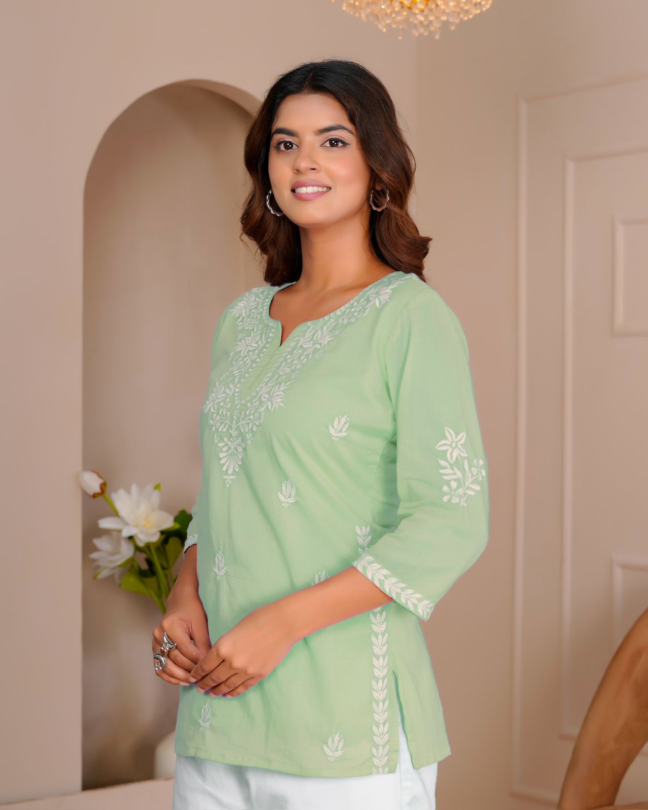Embroidery Mul Cotton Top