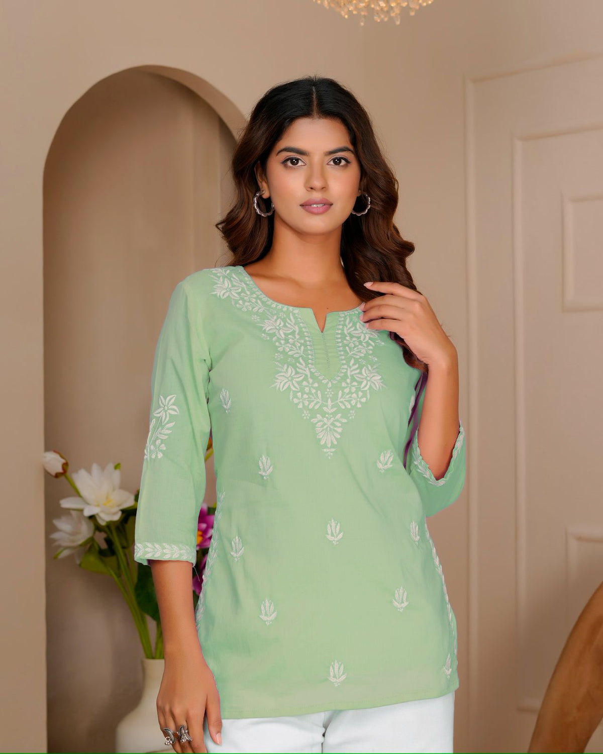 Embroidery Mul Cotton Top