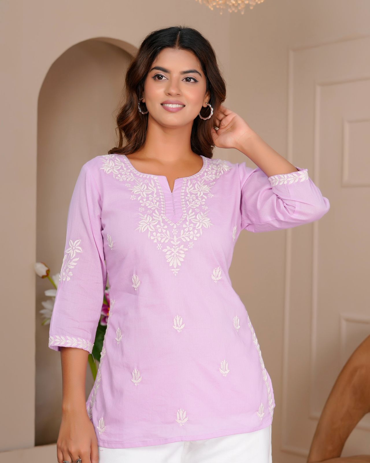 Embroidery Mul Cotton Top
