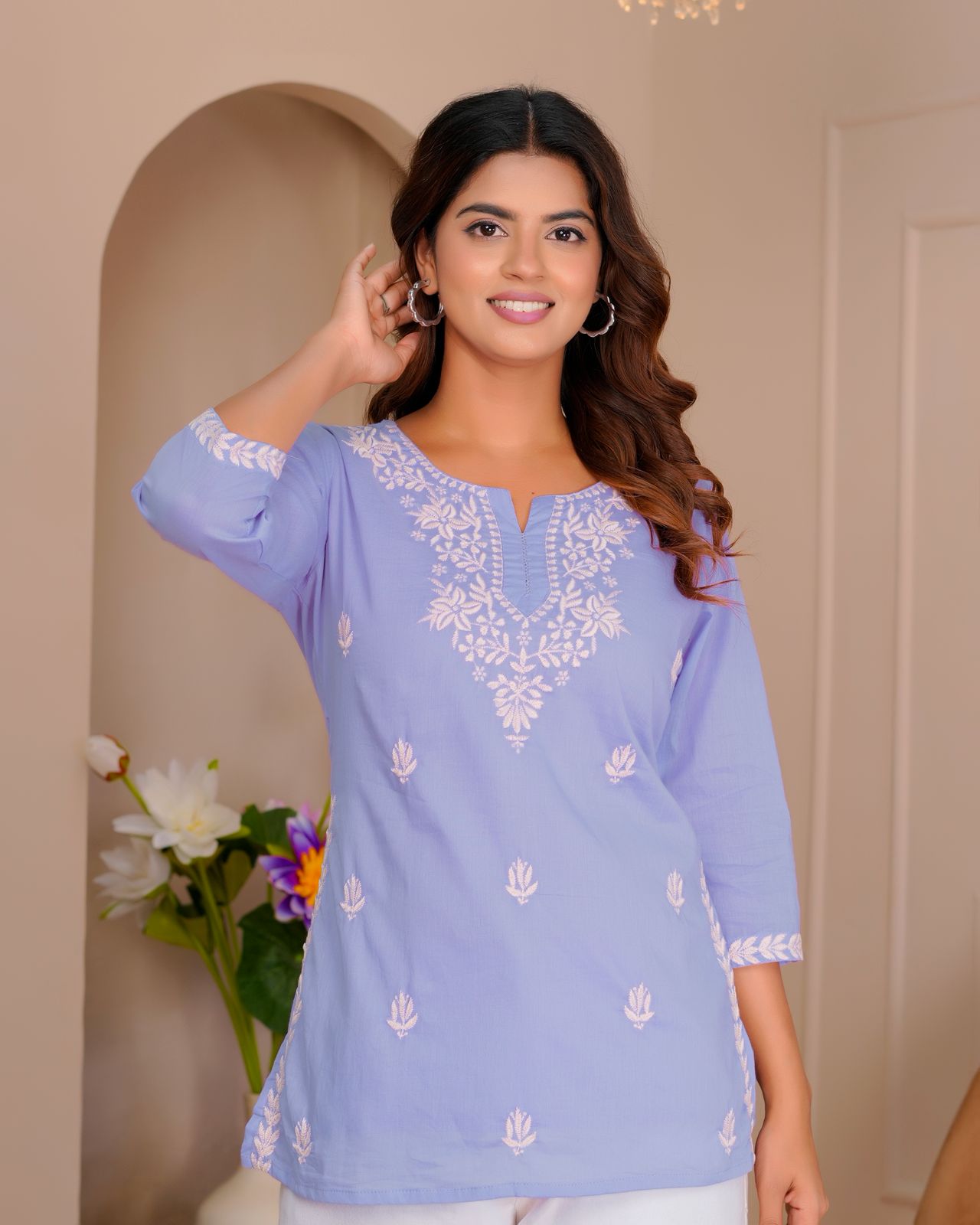 Embroidery Mul Cotton Top