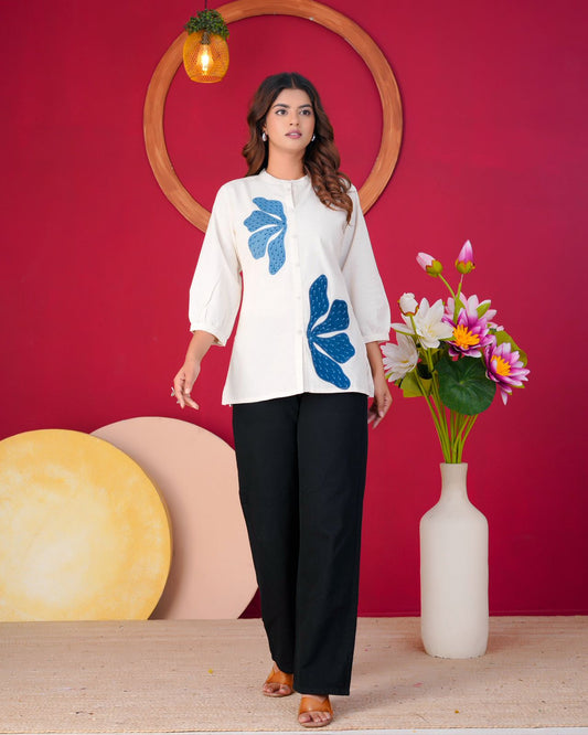 Cotton Linen Embroidery Top