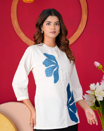 Cotton Linen Embroidery Top