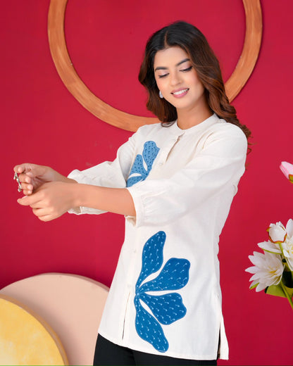 Cotton Linen Embroidery Top