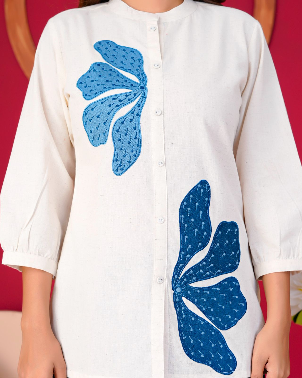 Cotton Linen Embroidery Top