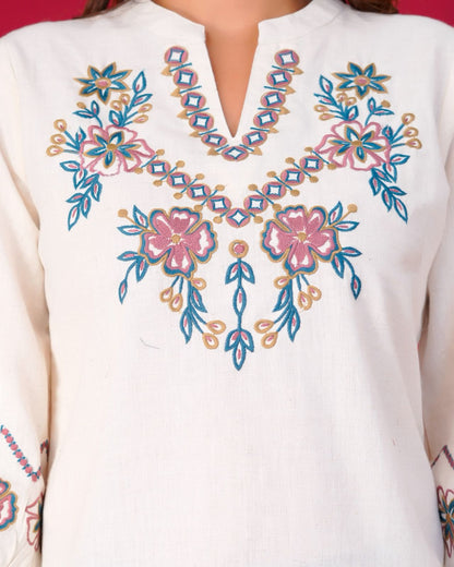 Cotton Linen Embroidery Top
