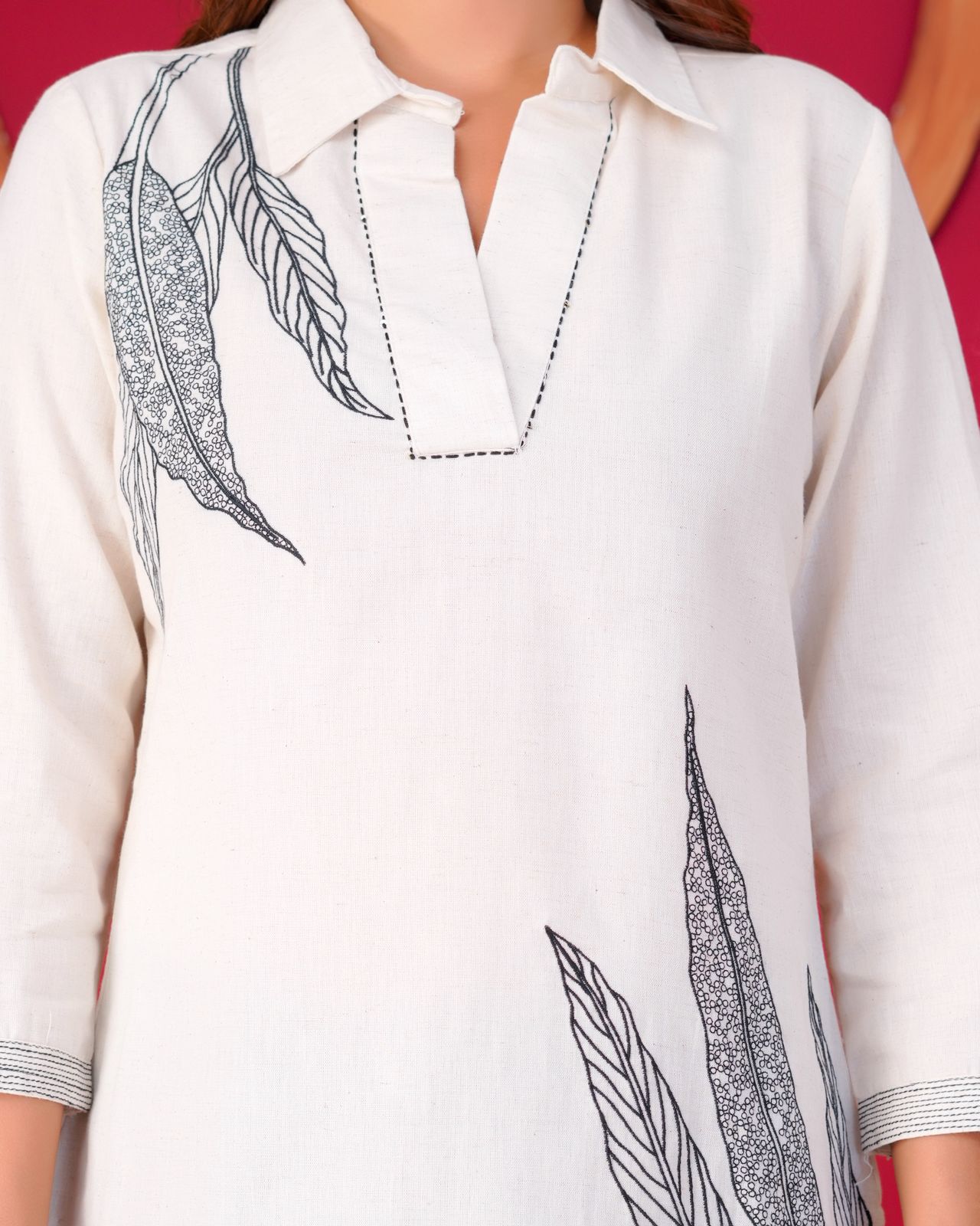 Cotton Linen Embroidery Top