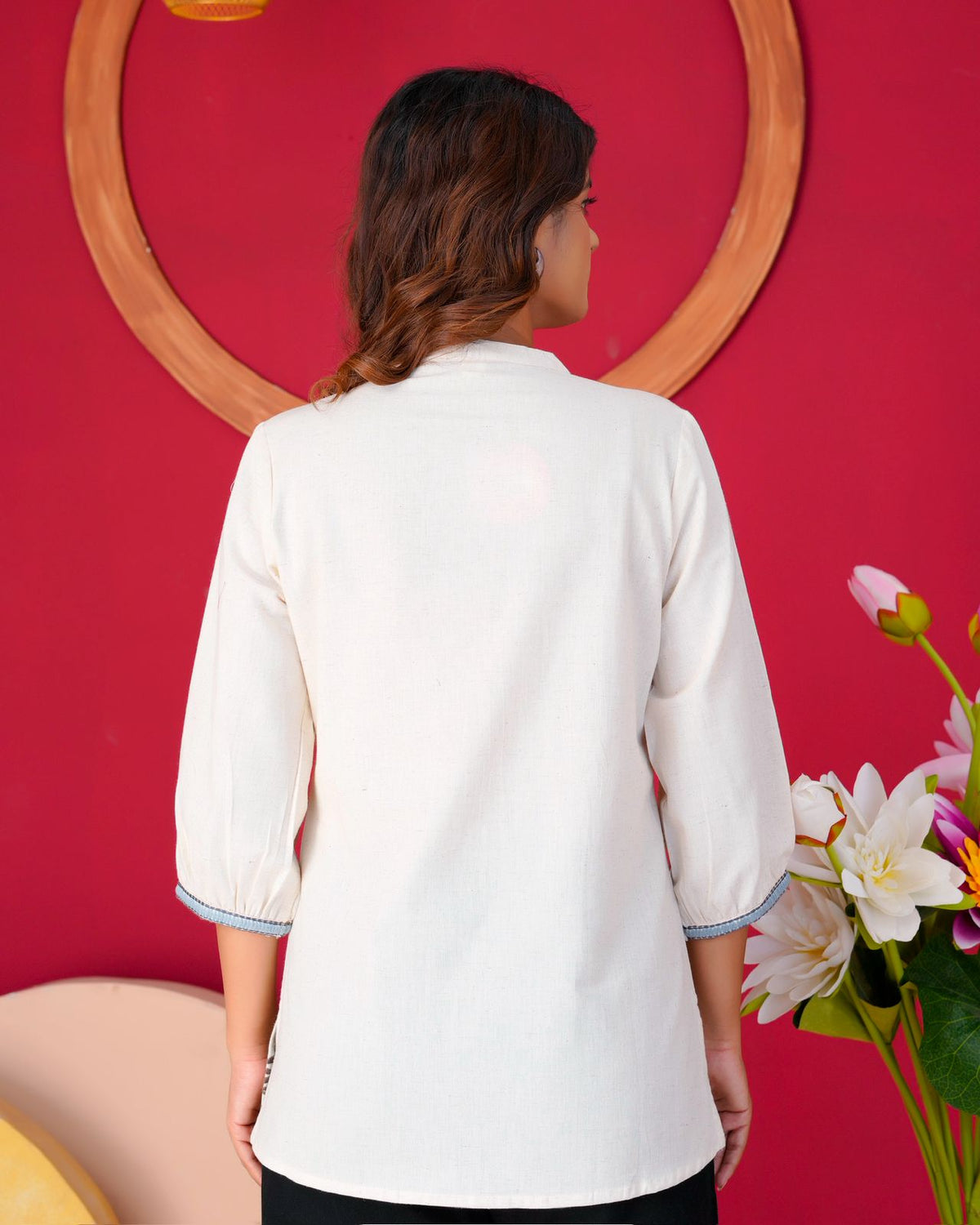 Cotton Linen Embroidery Top