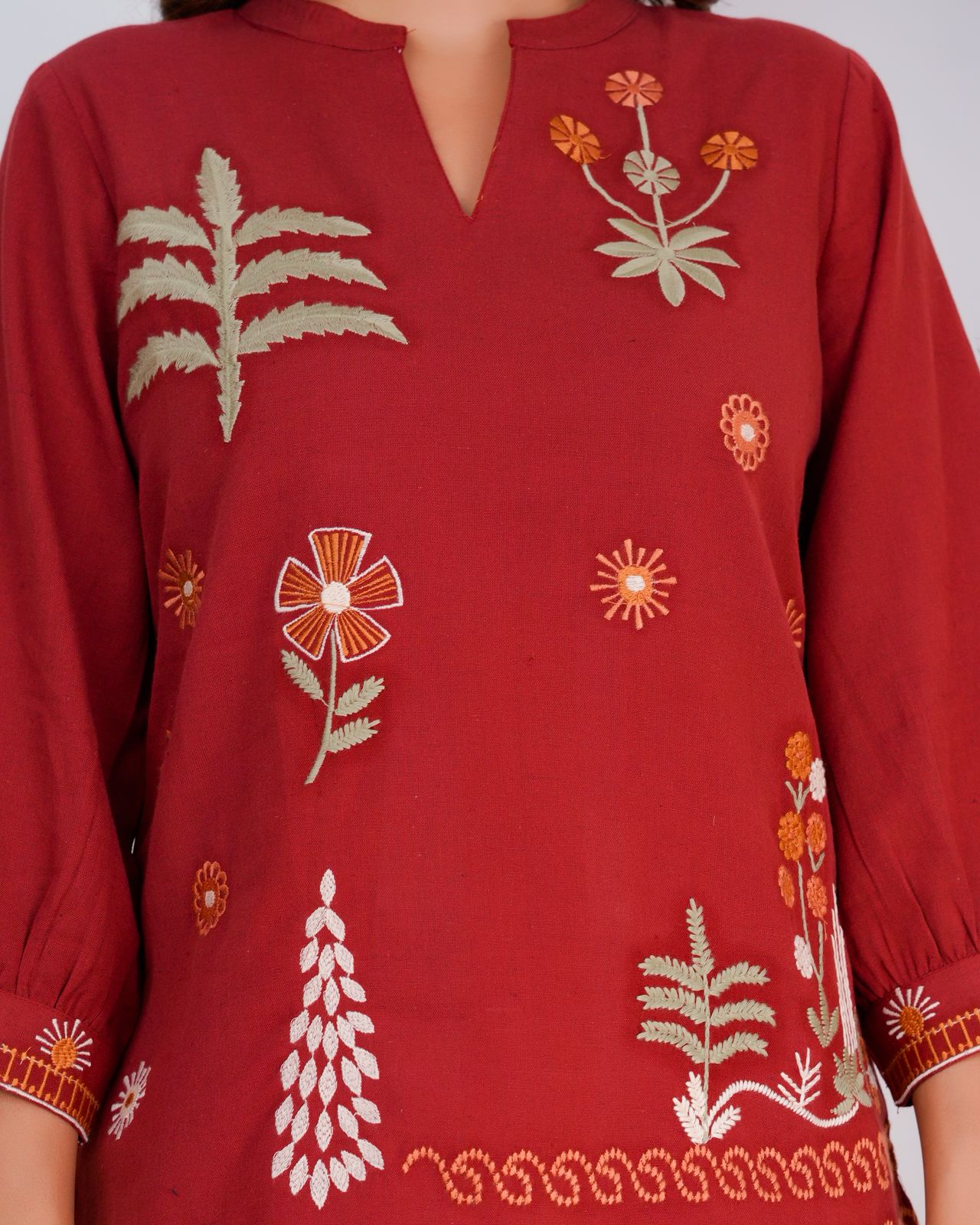 Cotton Linen Embroidery Top