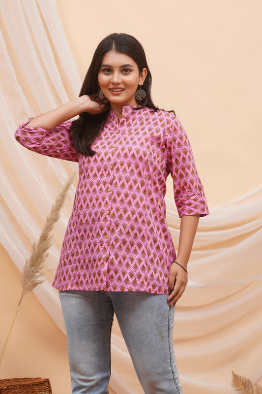 Pink Bud Cotton Top