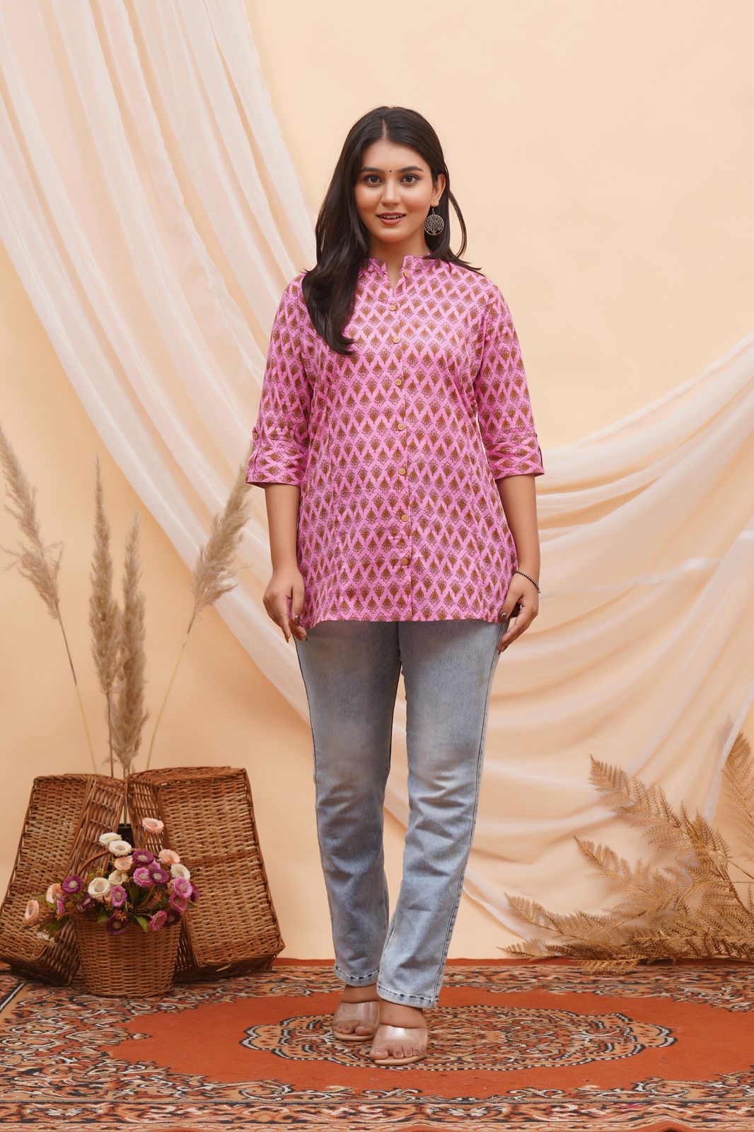 Pink Bud Cotton Top