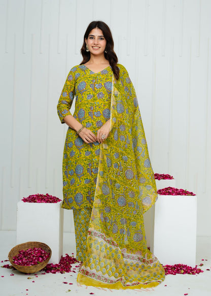 Green Meadow Kota Dupatta Suit