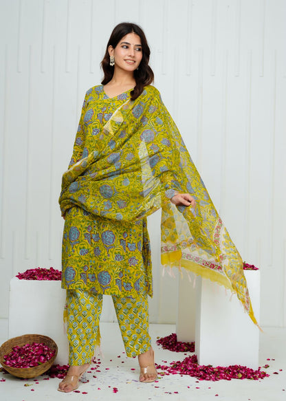 Green Meadow Kota Dupatta Suit