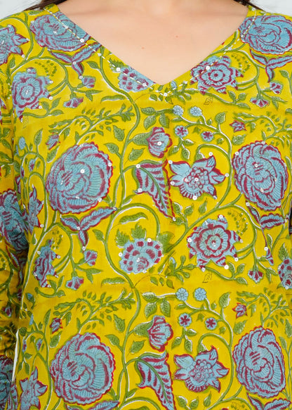 Green Meadow Kota Dupatta Suit