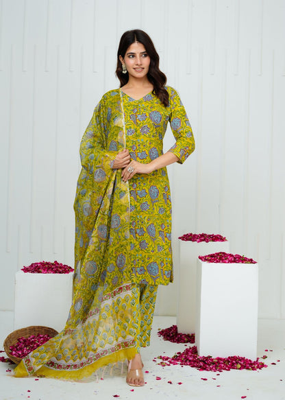 Green Meadow Kota Dupatta Suit