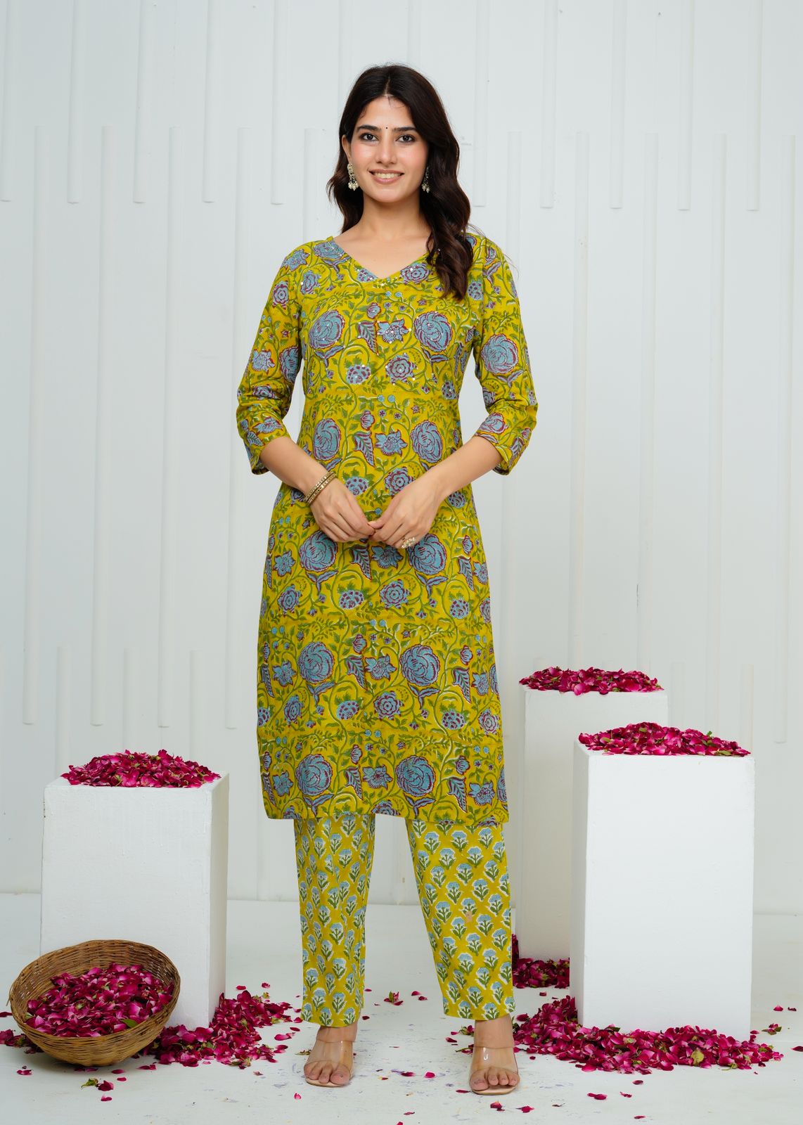 Green Meadow Kota Dupatta Suit