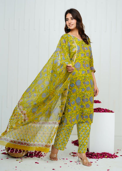 Green Meadow Kota Dupatta Suit