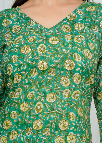 Emerald Green Kota Dupatta Suit